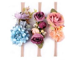 AMOYER Fausse Fleur Bébé Mignon Bandeau Artificielle Florale Élastique Couvre-chef Fête Danniversaire De Bébé Accessoires De En Nylon Bandeaux