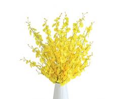 EasyLife 39,4 fleurs en orchidées artificielles en soie à longue tige, 10 pièces par ensemble, bricolage pour la décoration de mariage en plein air, cuisine, bureau, décoration intérieure
