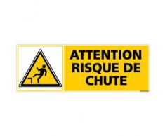 DANGER ATTENTION RISQUE DE CHUTE - Adhésif Autocollant Sticker - Dimensions 350 x 125 mm - Garantie 10 ans - Panneau DANGER ATTENTION RISQUE DE CHUTE