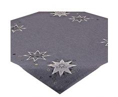 Nappe de table Étoile gris, 85x85 cm carré, pour Noël