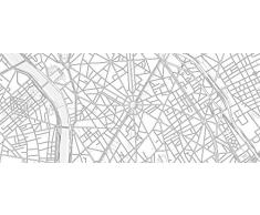 Poster de Paris – Plan de la ville, affiche, réseau routier, impression d'art (60 cm x 84 cm)