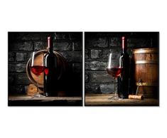 Meubletmoi Tableaux Impression Photographique Cave & vin en Verre Acrylique - diptyque Décoration Murale - VIN Rouge