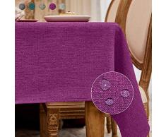 Balcony & Falcon Nappe anti-taches, rectangulaire, imperméable et élégante pour Noël, les anniversaires 140*240cm aubergine