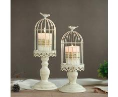 Sziqiqi Chandelier à Cage à Oiseaux Vintage, Chandeliers décoratifs pour Tables de Mariage, Ornements pour Chandeliers sculptés en Fer forgé, S + L