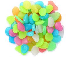 Ruiuzi Pierres Lumineuses, Cailloux Lumineux Pierres Brillantes, 200pcs Pierres décoratives de Jardin pour passerelles décor extérieur Aquarium Fish Tank Path L (200pc coloré)