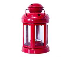 Oyfel Photophore marocain métal et Verre Argenté lanternes en Acier Inoxydable extérieur au Jardin intérieur sur la Table Lanternes pour Bougie décoration de Maison Orientale 10 * 21.5cm