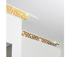 Nunubee Polystyrène Miroir Autocollants Mural DIY Art Stickers Muraux Décoration pour la Maison Modèle A Or