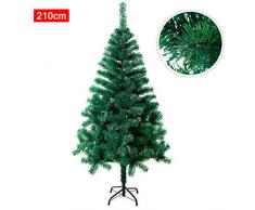 SAILUN 210 cm Arbre de Noël Artificiel Sapin, Vert Nature matériau PVC avec Pied en métal (210 cm, PVC Vert)