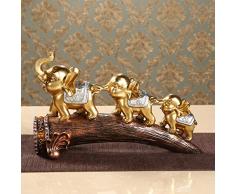NIYAOJIANFEI Statue Statuette Figurine Figurines Statues,Résine Fait Main Retro Ivoire Éléphant Statue Sculpture Animaux Famille Nouveauté Décoration Art Et Décoration Actuelle Accessoires