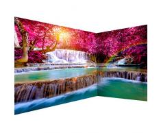 decomonkey | Papier peint intissé Revetement Panoramique Mural Chute deau Cascade 550x250 cm Trompe l oeil | Déco Tableaux Muraux Photo Nature Solei