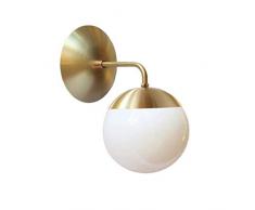 INJUICY Moderne Cuivre Verre Ballon Applique Lampe Murale en Laiton Métal Globe Moléculaire Appliques de Type Bougeoir pour Chevet Maison Restaurants Couloir Salle à Manger Salon Chambre
