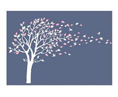 Sticker mural par BDECOLL,vinyle motif arbre à cœurs pour chambres denfants et décoration maison/Décoration murale en fleurs/Autocollant mural darbre de nature