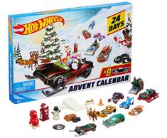 Hot Wheels Calendrier de lavent, contient 24 surprises, 8 petites voitures et 16 accessoires, pour enfants dès 3 ans, FYN46