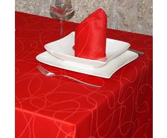 Nappe de Noël - Traitement Anti taches - Grandes Tailles - Réf. Lignes, rouge, 59 x 78" (150 x 200cm)