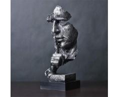LWZY Le Silence est Une Statue dorée de créatif,Moderne Simple Artisanat Ornements, Sculpture décorations Art pour Office Salon Bar Café-G 12x13x34cm(5x5x13inch)