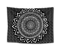 Nunbee Tapisserie Wandbehang Mandala Tenture Hippie Etoile Elephant Tapisserie murales Indienne 3D Wall noël Tapestry Chambre d'étudiant Décoratifs, Mandala 1 200 * 150cm