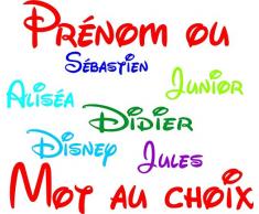 stickers autocollant voiture auto maison prénom ou mot au choix police d’écriture Disney
