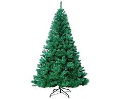 MTOML Sapin de Noël Artificiel, Arbre de Noël 180cm en PVC, Socle en Métal Stable, Installation Facile, Décoration de Noël Idéale pour Fête Familiale, Bureau, Magasin, Extérieur