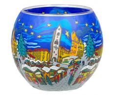 Him CC250 photophore Verre marchÃ© de NoÃ«l (Christmas Market), Multicolore, 11x11x9 cm