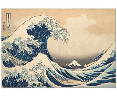 Panorama Poster Hokusai La Grande Vague de Kanagawa 70x50cm - Imprimée sur Poster Haute qualité de 250 GR - Tableau Moderne pour la Maison - Tableaux Décoration Murale - Déco Salon et Chambre