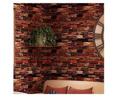 TJLMCORP— Papier peint autocollant imperméable rouille, motif brique rouge marron