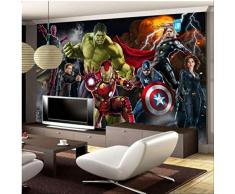 Avengers Papier peint photo 3D personnalisé pour murs Hulk Iron Man Captain America mur mur chambre garçon designer