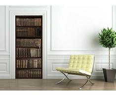 Ambiance-Live J4-YSJL11-bookshelf Sticker Adhésif mural porte, Vinyle, Brun, 204 x 83 cm
