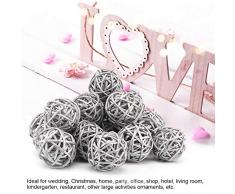 Wifehelper 20pcs Boules de Rotin pour La Noce Jardin Décoration de Noël Bricolage Maison Décorations Suspendus Mariage Oiseau Jouet Bricolage Accessoire(2#)
