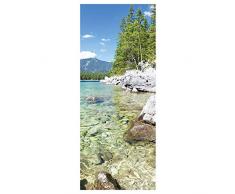 Stickers Porte Trompe loeil Effet 3D - Autocollant Porte - Poster de Porte - Stickers muraux Salon - Autocollants Porte, Cuisine, Chambre - Sticker Mural Papier Peint - Lac de Cristal - 204 x 83 cm