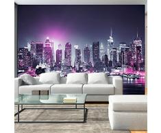 murando – Papier peint intissé 350x256 cm – Papier peint – Trompe l oeil – Tableaux muraux déco XXL – New York City ville NY Manhattan nuit Panorama highrise gratte-ciel d-C-0012-a-d