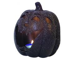 Ciao 30524 – Citrouille Bougeoir Halloween Paillettes en céramique, 18 cm