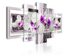 murando - Impression sur toile - 100x50 cm - 5 pieces - Image sur toile - Images - Photo - Tableau - motif moderne - Décoration - tendu sur chassis - abstraction abstrait fleurs orchidée b-A-0042-b-p