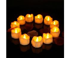 Bougies à LED Lot de 12 Bougie Électrique LED Sans Flamme Réaliste et Lumineux Puissance de la Batterie, Piles Incluses, pour Noël, Mariage et Fête