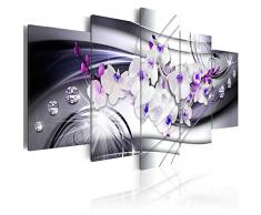 B&D XXL murando Impression sur Toile intissee 200x100 cm cm 5 Parties Tableau Tableaux Decoration Murale Photo Image Artistique Photographie Graphique Fleur Orchid Diamant b-A-0238-b-p