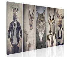 murando Impression sur Toile intissee Cerf 200x80 cm Tableau 5 Parties Tableaux Decoration Murale Photo Image Artistique Photographie Graphique Nature Animal Paysage g-B-0041-b-m
