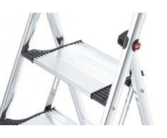 Hailo K100 Escabeau confort StepLine, 2 marches, barre de sÃ©curitÃ© Ã©levÃ©e, pieds avec semelles Ã adhÃ©rence souple, capacitÃ© de charge jusquÃ 150 kg, 4303-201