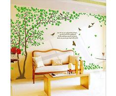 WallStickersDecal Paire darbres verts géants Stickers muraux 6 façons dappliquer 170cm (H)