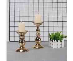 GoMaihe Bougeoirs Decoration Table 2 Pcs Différentes Tailles, Bougeoirs Cylindrique Rétro Chandelier pour Saint Valentin De Noel Mariage Halloween Cérémonie Anniversaire Fête