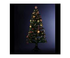 Feeric Christmas - Sapin de Noël Artificiel Lumineux avec Fibre Optique à Variation de lumière + 23 étoiles Lumineuses H 150 cm