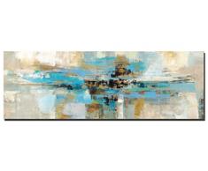 FajerminArt Tableau sur Toile - Turquoise Art Abstrait Moderne De Mur De Toile, Imprimé sur La Toile, Approprié Au Salon, Chambre à Coucher, Peinture De Bureau De Décoration (50x150cm)(sans Cadre)