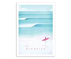 WALL EDITIONS Art-Poster - Surf Biarritz - Henry Rivers - Format : 50 x 70 cm