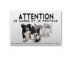 Pets-easy Plaque Attention au Chien Border Collie