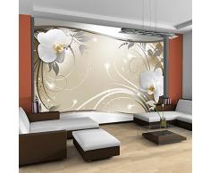 Papier peint intissé 300x210 cm - Top vente ! Papier peint ! Tableaux muraux déco XXL ! fleurs orchidée ornement abstraction b-A-0078-a-c - 3 couleurs ? choisir