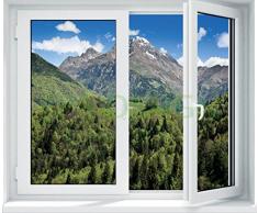 Sticker Fenêtre Trompe loeil Montagne - SATOFE0203 (100x83cm)