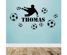 Joueur de Football Garçons Personnalisé Prénom Art Mural Autocollant