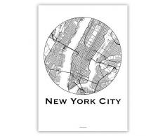 Affiche New York USA Minimalist Map - City Map, Poster de New York City, Plan de ville, Impression dArt, Création originale handmade