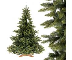 FairyTrees Arbre Sapin Artificiel de Noêl Sapin NORDMANN Premium PU, Socle en Bois, 180cm, FT24-180