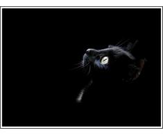 ABLERTRADE Tabletrade Plaque en métal avec Inscription « 4 » en Automne – Chat Noir – Chaton Chatons – Note de Papeterie #7 – Notecards/enveloppes – Affiche en métal – 8 x 30,5 cm