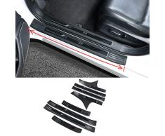 Protection de plaque de seuil de seuil de porte latérale en fibre de carbone, 8 pièces