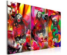 murando – Impression sur toile 120x80 cm 3 pieces - Image sur toile - Images - Photo - Tableau - motif moderne - Décoration - tendu sur chassis - abstraction abstrait animaux singe g-A-0106-b-e